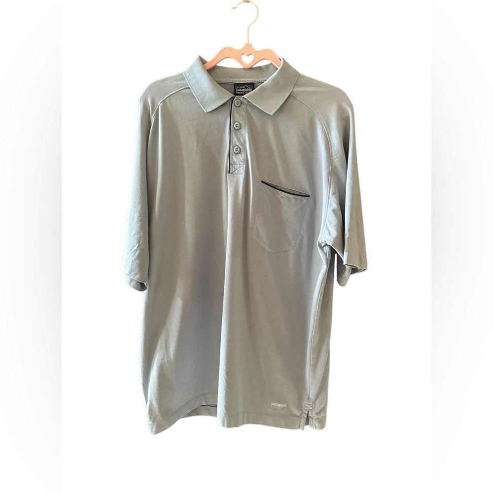 Patagonia Men’s Large Light Blue Organic Cotton Polo